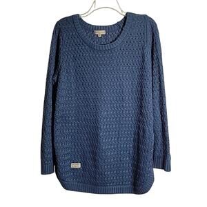 Simply Southern Sweater with snaps on side in Marine Blue Womens size L
